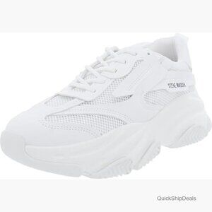 Synthetic Platform Sneakers with 2.5 Inch Heel, Lace-Up Closure